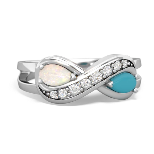 opal-turquoise diamond infinity ring