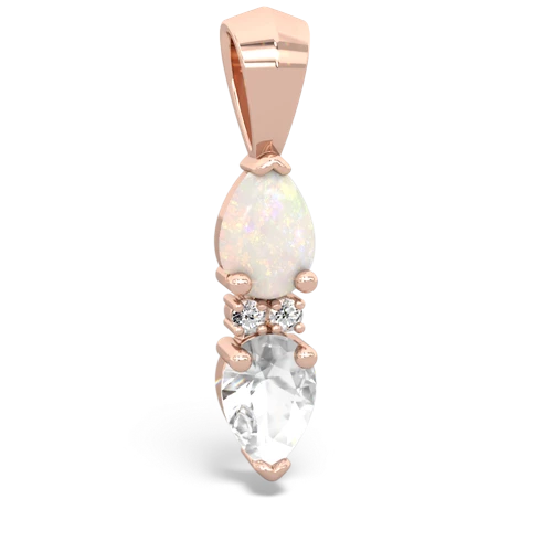 opal-white topaz bowtie pendant