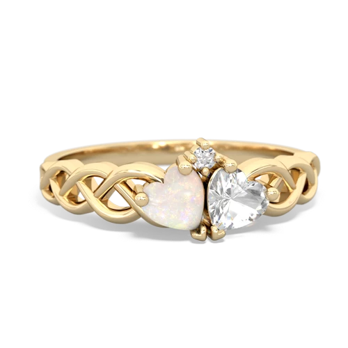 opal-white topaz celtic braid ring