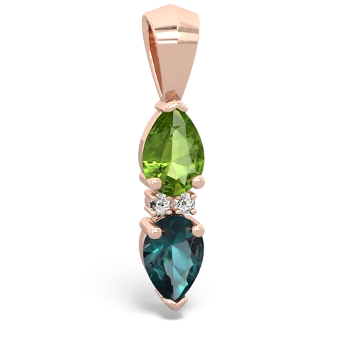 peridot-alexandrite bowtie pendant