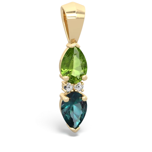 peridot-alexandrite bowtie pendant