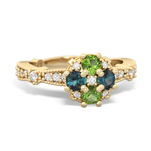 peridot-alexandrite art deco engagement ring