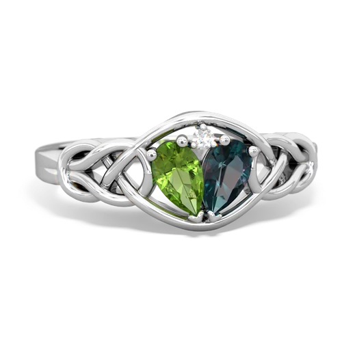 peridot-alexandrite celtic knot ring