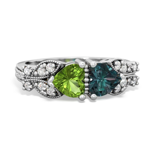 peridot-alexandrite keepsake butterfly ring