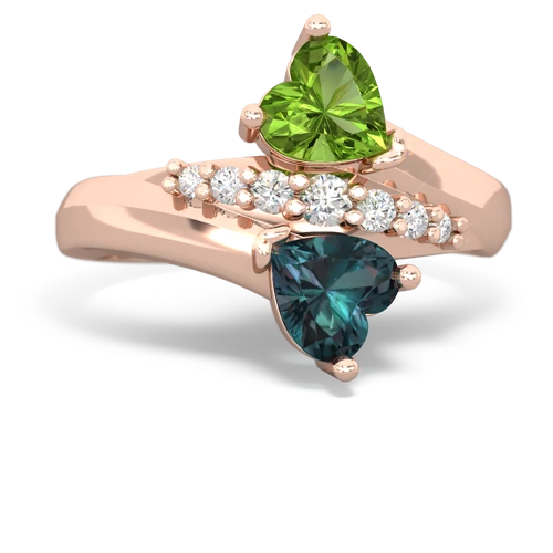 peridot-alexandrite modern ring