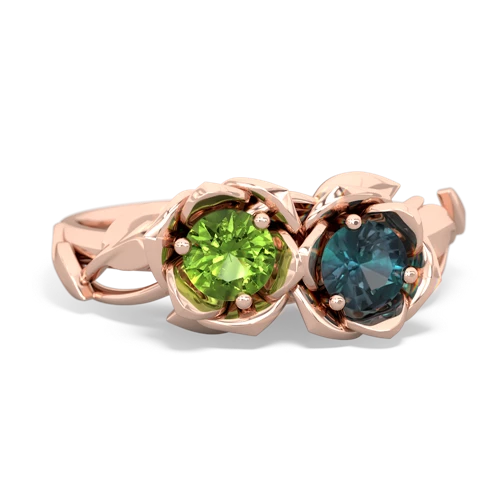 peridot-alexandrite roses ring