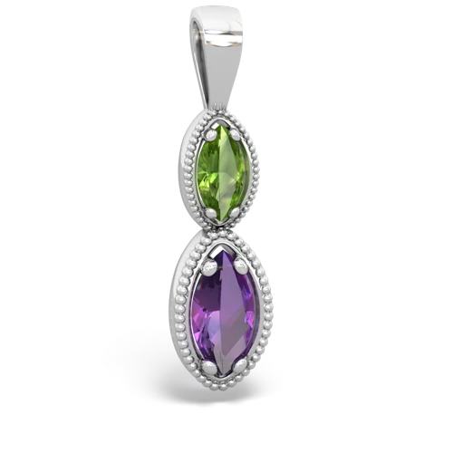 peridot-amethyst antique milgrain pendant