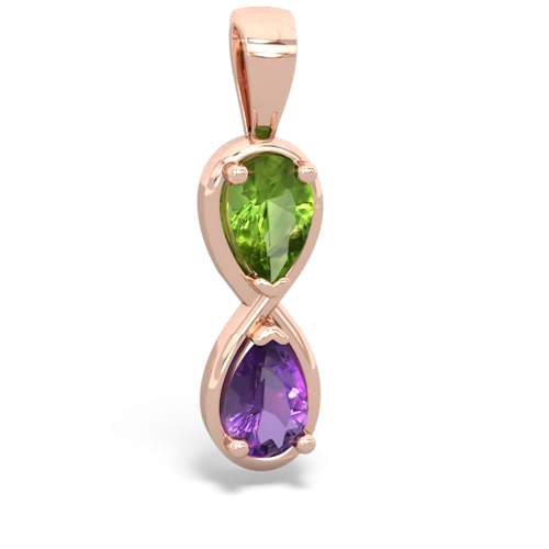 peridot-amethyst infinity pendant