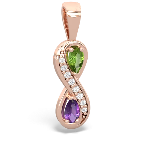 peridot-amethyst keepsake infinity pendant