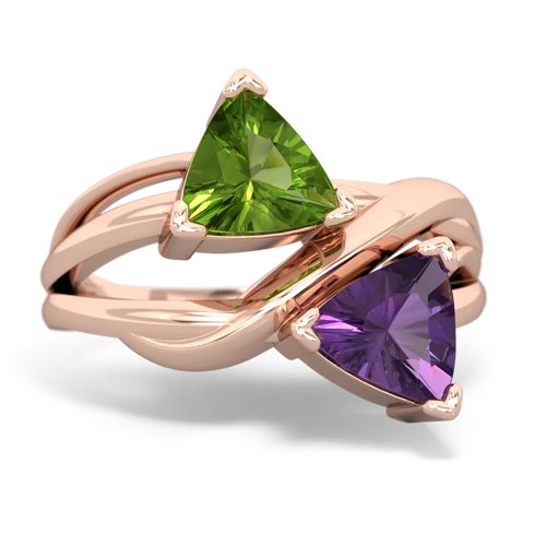 peridot-amethyst filligree ring