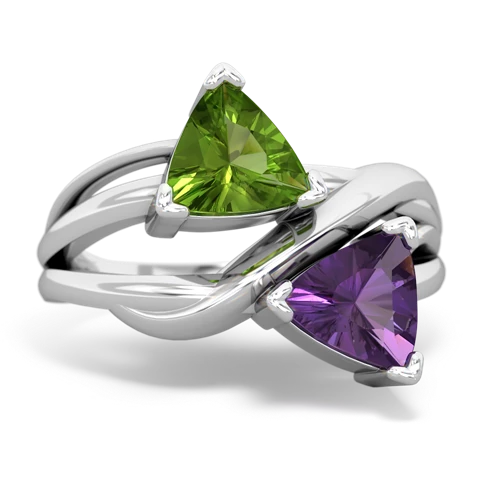 peridot-amethyst filligree ring