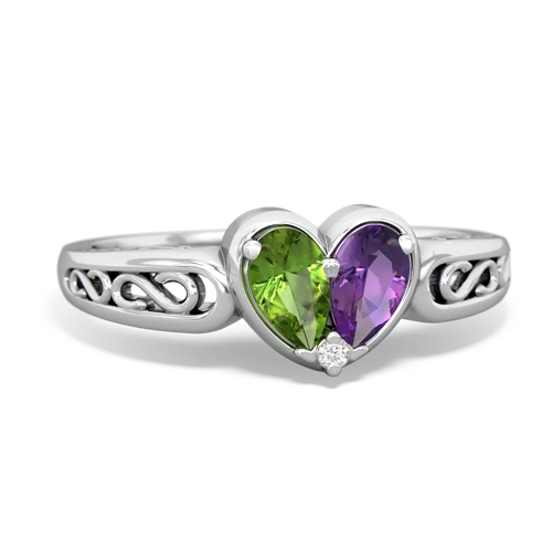 peridot-amethyst filligree ring