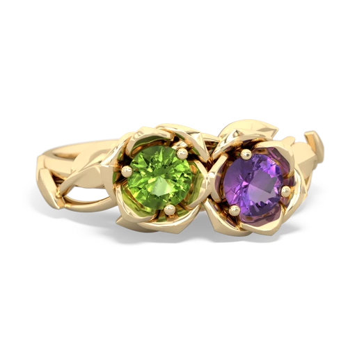 peridot-amethyst roses ring