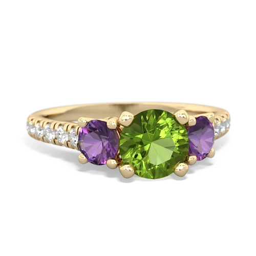 peridot-amethyst trellis pave ring