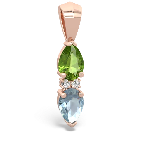 peridot-aquamarine bowtie pendant