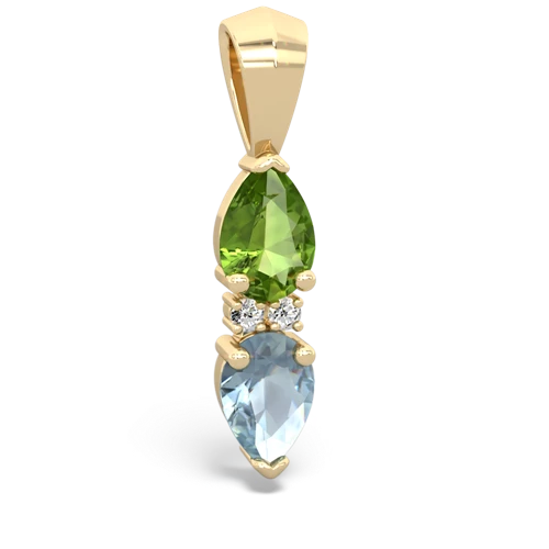 peridot-aquamarine bowtie pendant