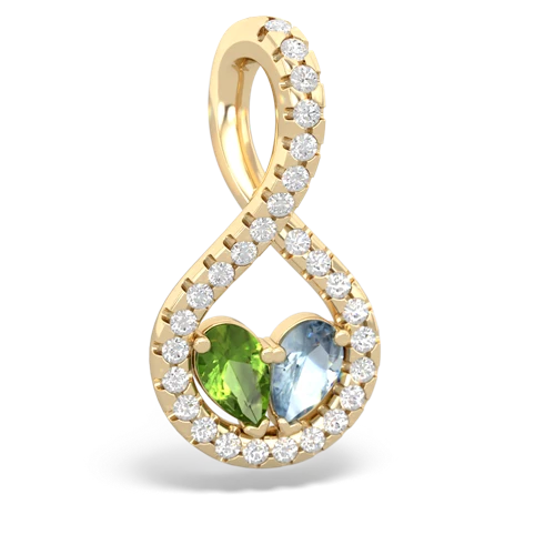 peridot-aquamarine pave twist pendant