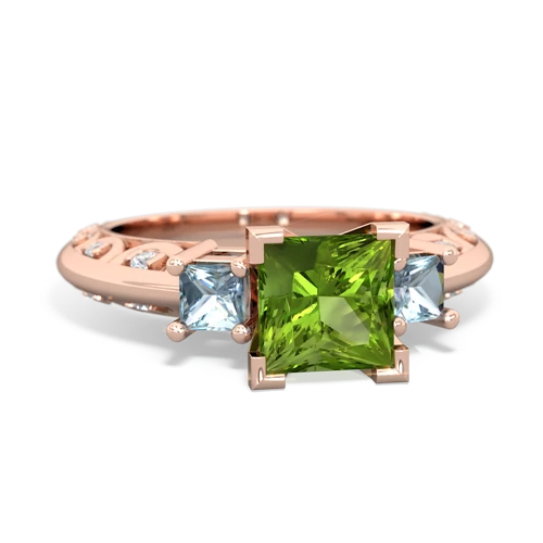 peridot-aquamarine engagement ring