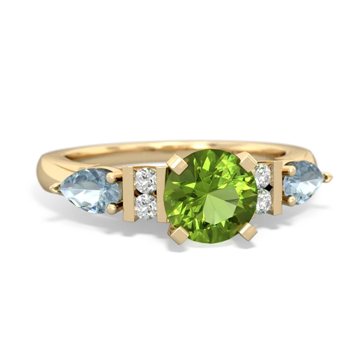 peridot-aquamarine engagement ring