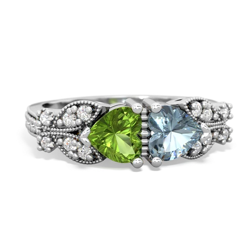 peridot-aquamarine keepsake butterfly ring