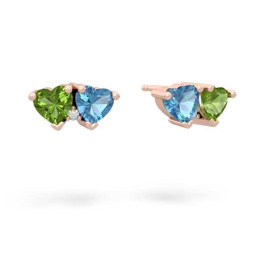 peridot-blue topaz  earrings