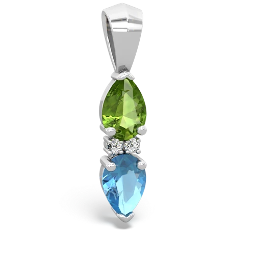peridot-blue topaz bowtie pendant