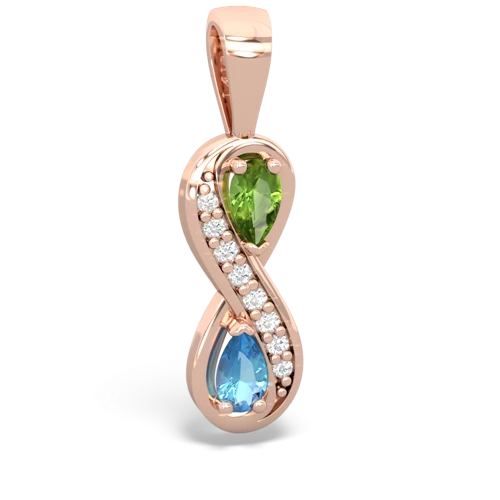 peridot-blue topaz keepsake infinity pendant