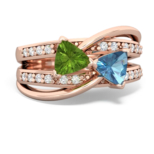 peridot-blue topaz couture ring