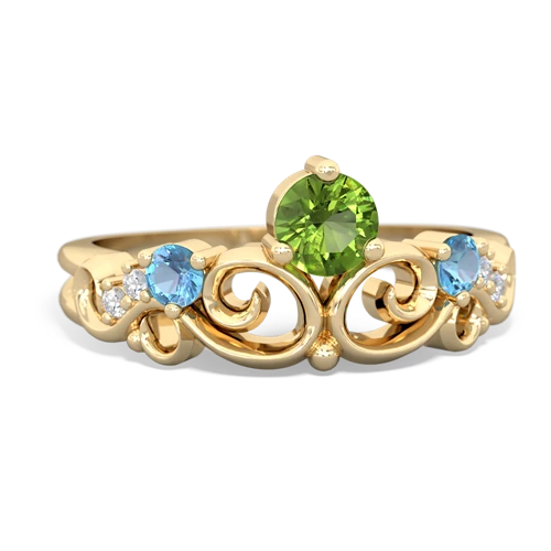 peridot-blue topaz crown keepsake ring