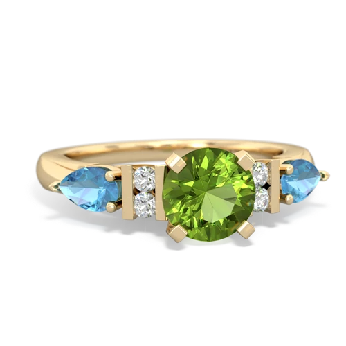 peridot-blue topaz engagement ring