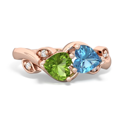 peridot-blue topaz floral keepsake ring