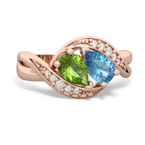 peridot-blue topaz keepsake curls ring