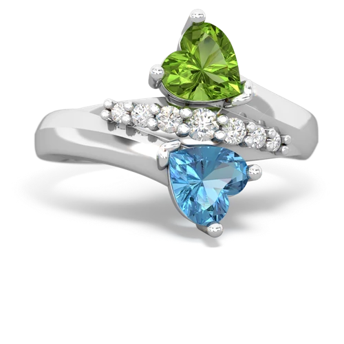 peridot-blue topaz modern ring