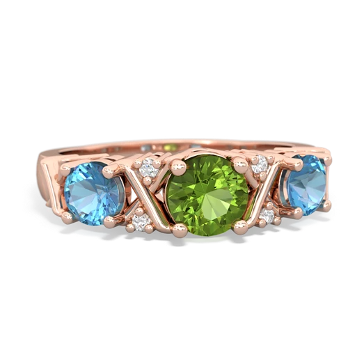 peridot-blue topaz timeless ring