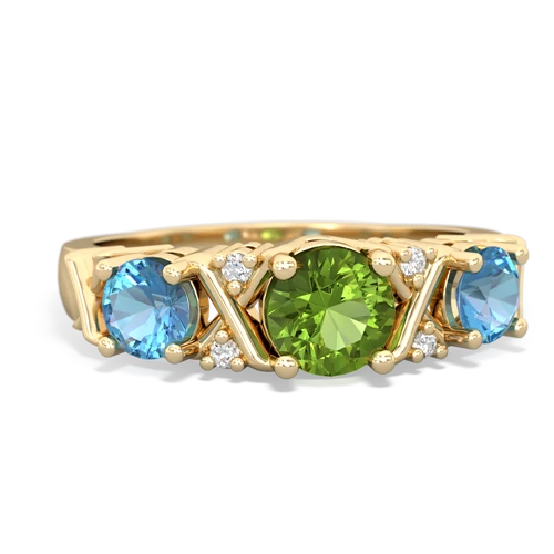 peridot-blue topaz timeless ring