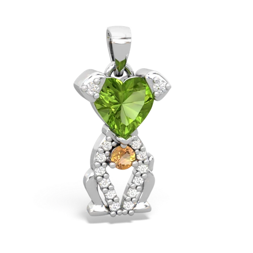 peridot-citrine birthstone puppy pendant