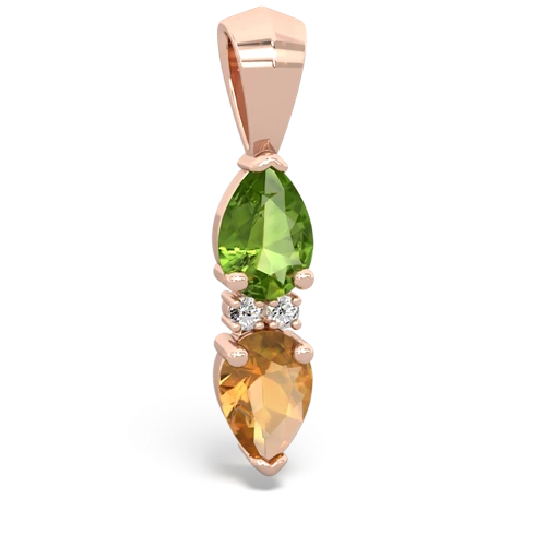 peridot-citrine bowtie pendant