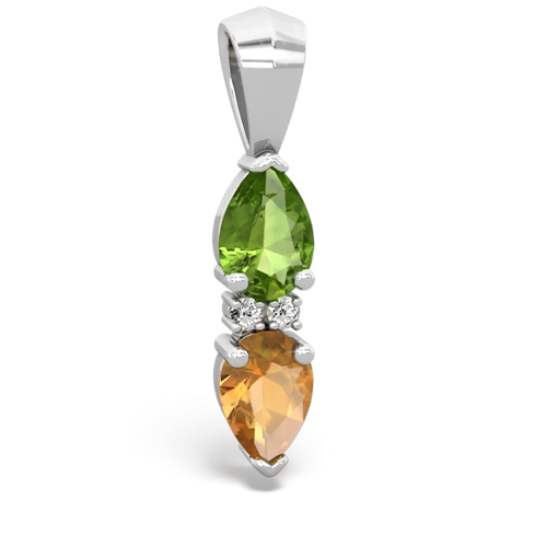 peridot-citrine bowtie pendant