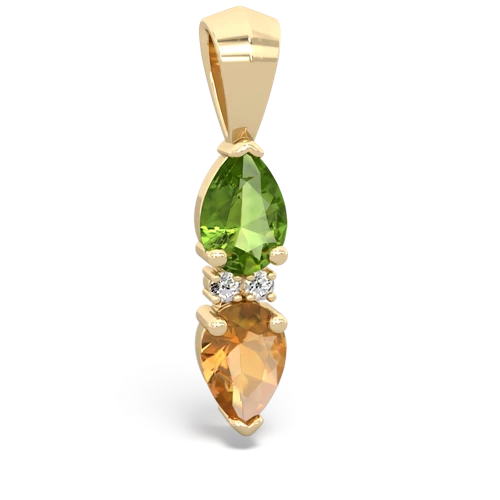 peridot-citrine bowtie pendant