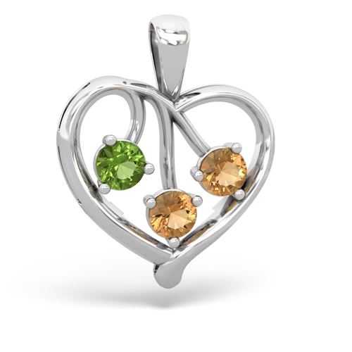 peridot-citrine love heart pendant