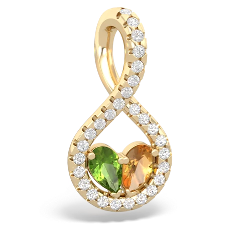 peridot-citrine pave twist pendant