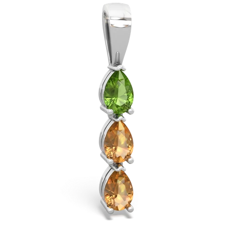 peridot-citrine three stone pendant