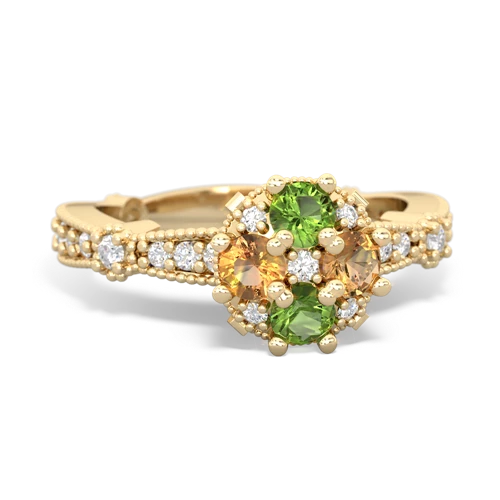 peridot-citrine art deco engagement ring