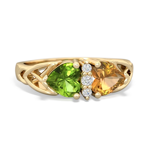 peridot-citrine celtic ring