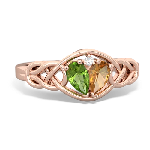 peridot-citrine celtic knot ring