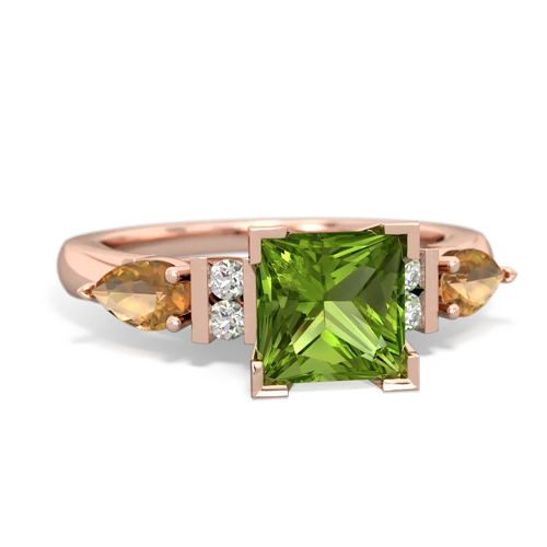 peridot-citrine engagement ring