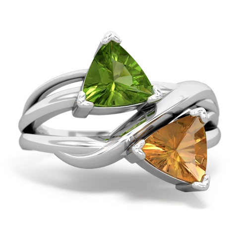 peridot-citrine filligree ring