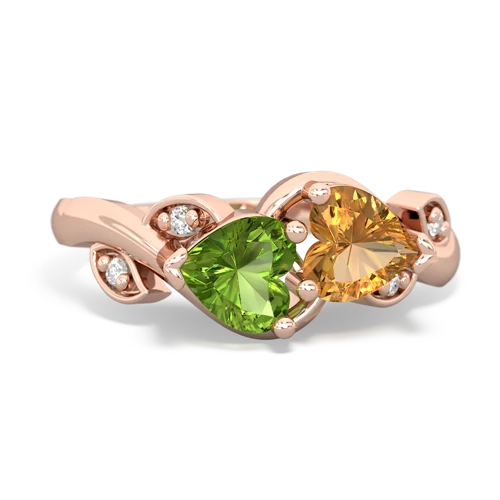 peridot-citrine floral keepsake ring