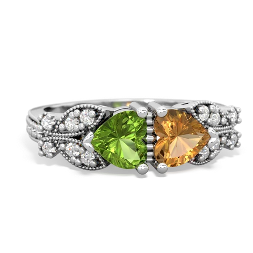 peridot-citrine keepsake butterfly ring