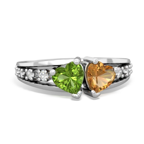 peridot-citrine modern ring